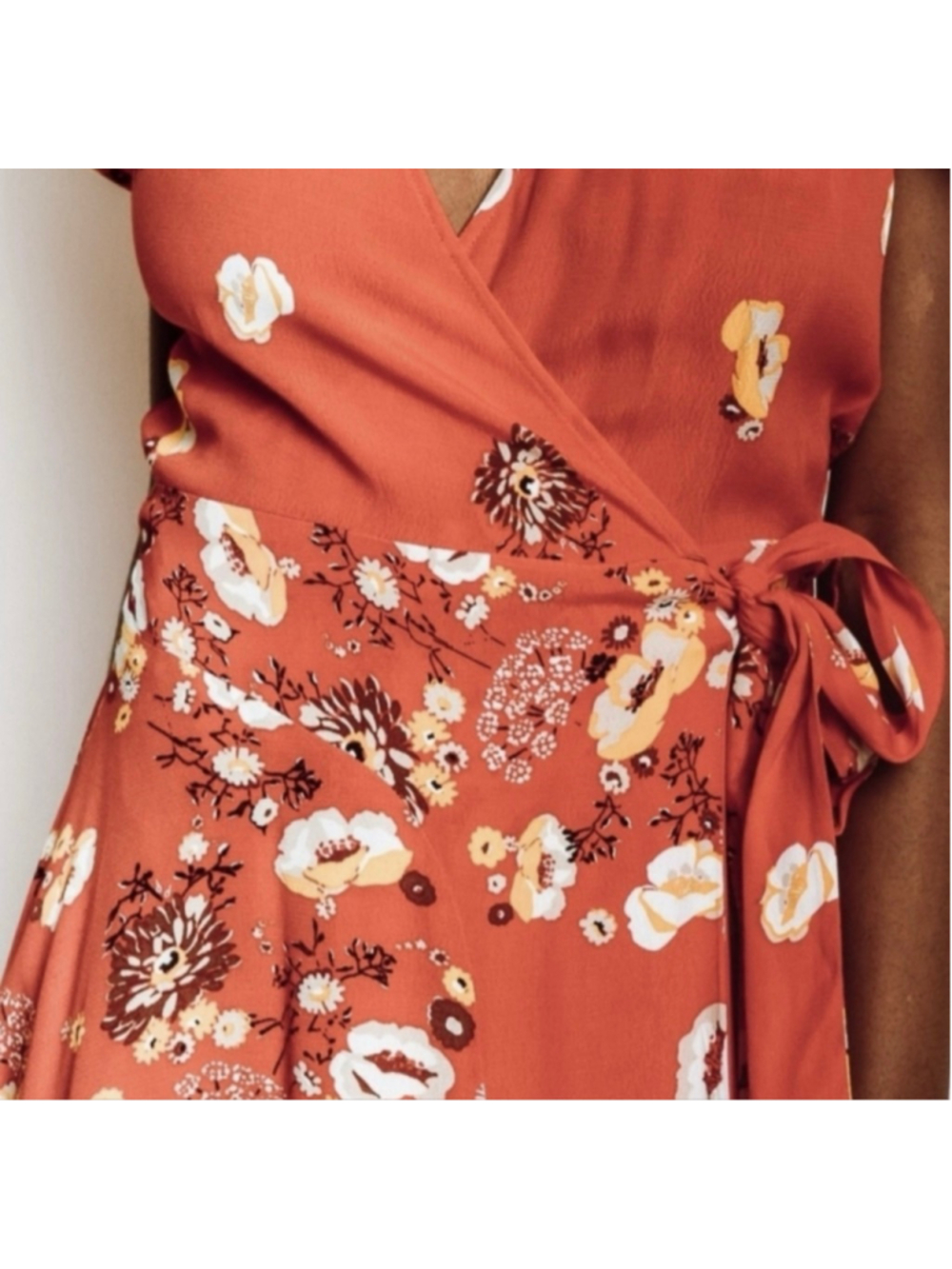 Women's Free People Red Floral Wrap Maxi Dress XS - Picture 2 of 6